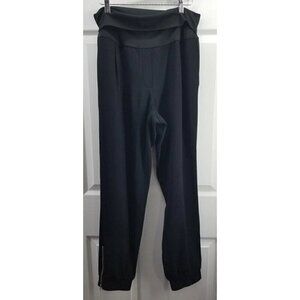Aritzia Wilfred High Waisted Ankle Zip Jogger Pants Black Size M